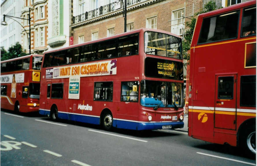 (098'932) - Metroline - Nr. TAI 16/V 316 GLB - DAF am 25. September 2007 in London, Oxford Street