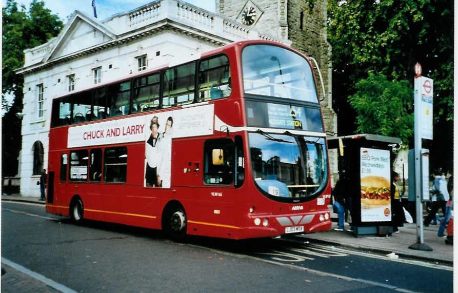 (099'117) - ARRIVA - Nr. VLW 165/LJ03 MSV - VDL Bus am 25. September 2007 in London, Hackney
