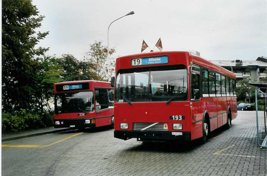 (099'410) - Bernmobil, Bern - Nr. 193/BE 451'193 - Volvo/Gangloff am 30. September 2007 in Bern, Blinzern