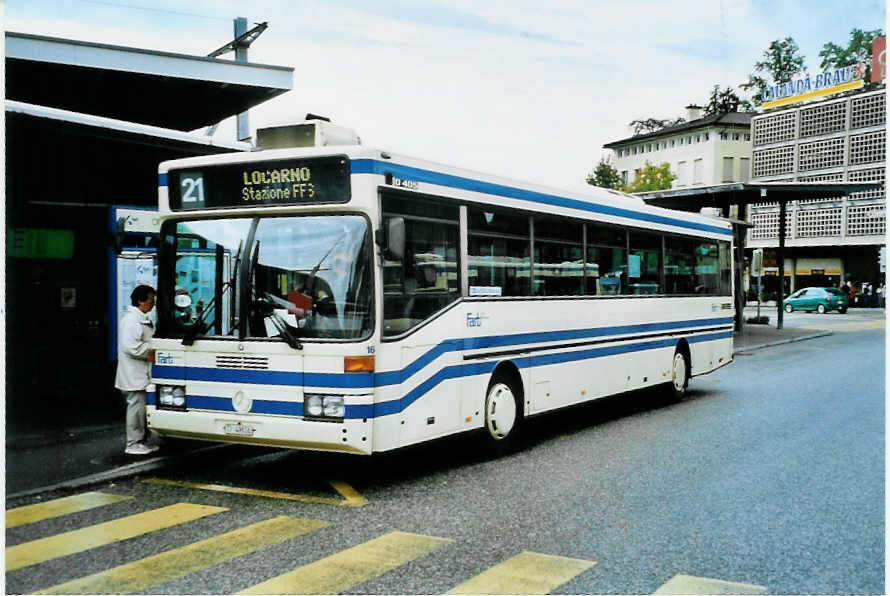 (099'830) - FART Locarno - Nr. 16/TI 49'616 - Mercedes am 4. Oktober 2007 beim Bahnhof Locarno
