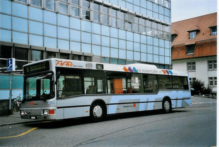 (100'807) - AAR bus+bahn, Aarau - Nr. 149/AG 15'649 - MAN am 3. November 2007 beim Bahnhof Aarau