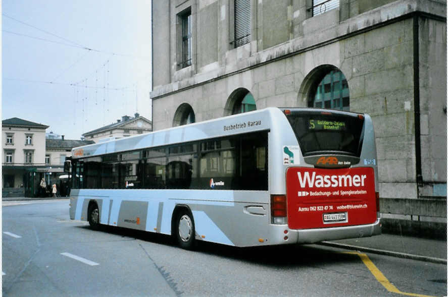 (100'809) - AAR bus+bahn, Aarau - Nr. 158/AG 441'158 - Scania/Hess am 3. November 2007 beim Bahnhof Aarau