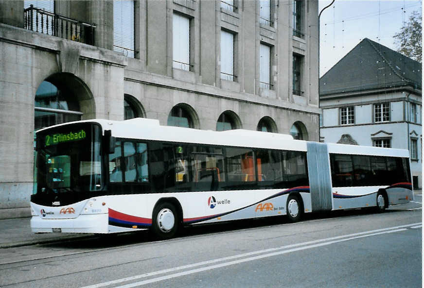 (100'814) - AAR bus+bahn, Aarau - Nr. 172/AG 374'172 - Scania/Hess am 3. November 2007 beim Bahnhof Aarau