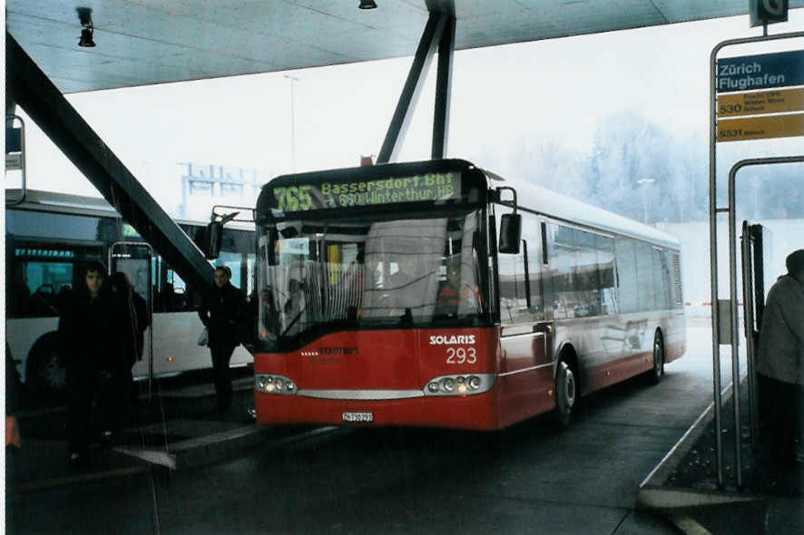 (102'309) - SW Winterthur - Nr. 293/ZH 730'293 - Solaris am 23. Dezember 2007 in Zrich, Flughafen