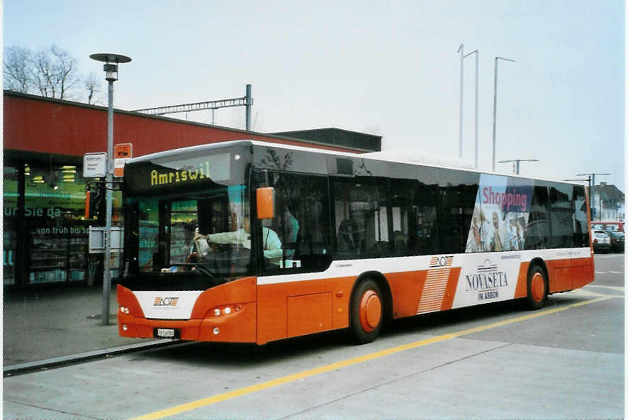 (102'336) - AOT Amriswil - Nr. 3/TG 116'583 - Neoplan am 23. Dezember 2007 beim Bahnhof Amriswil
