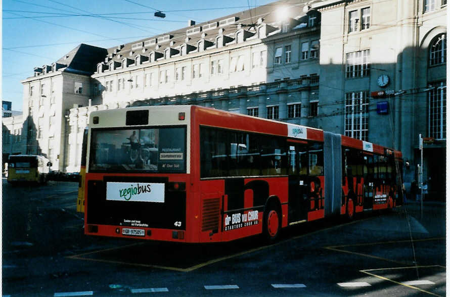 (102'606) - Regiobus, Gossau (SBC Chur Nr. 5) - Nr. 43/GR 97'505 - Mercedes (ex Bamberg/Deutschland) am 29. Dezember 2007 beim Bahnhof St. Gallen