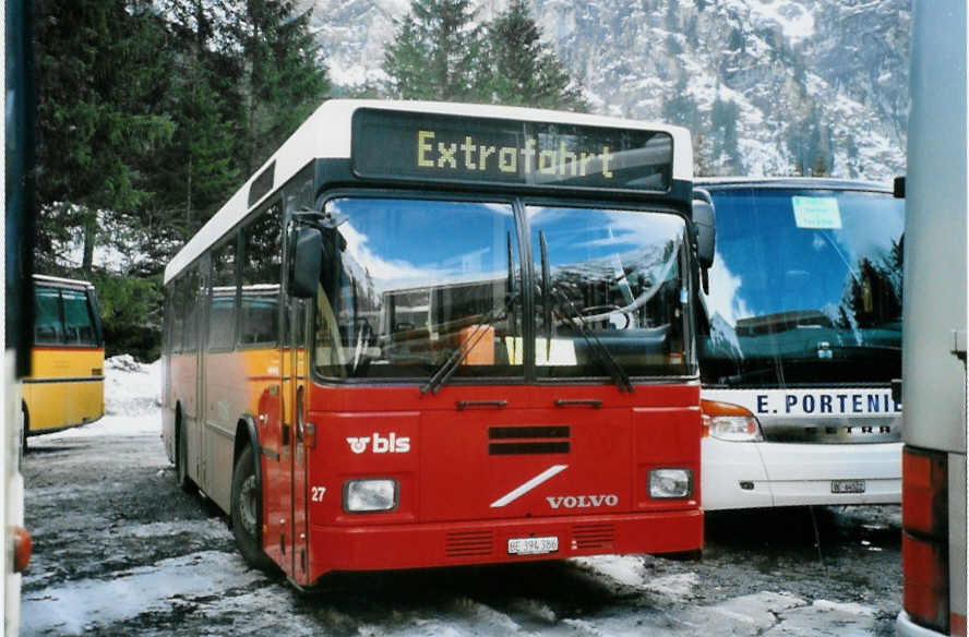 (103'110) - Busland, Burgdorf - Nr. 27/BE 394'386 - Volvo/Lauber (ex AAGK Koppigen Nr. 7) am 6. August 2008 in Adelboden, Unter dem Birg