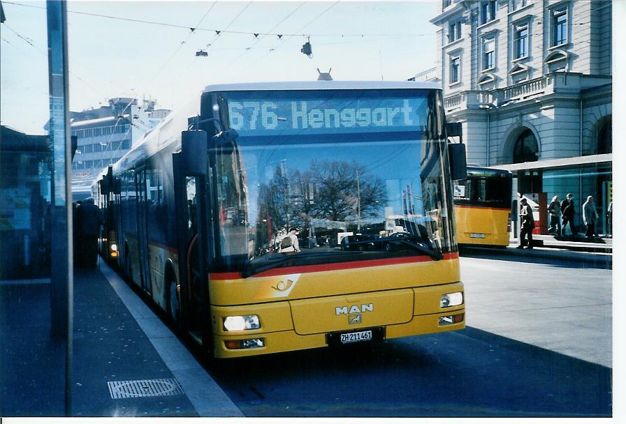 (103'803) - Moser, Flaach - Nr. 6/ZH 211'461 - MAN (ex Nr. 7) am 28. Januar 2008 beim Hauptbahnhof Winterthur