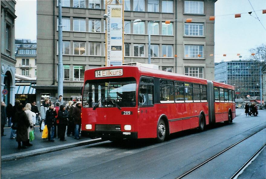 (104'618) - Bernmobil, Bern - Nr. 289/BE 419'289 - Volvo/R&J-Hess-Gangloff am 20. Februar 2008 beim Bahnhof Bern