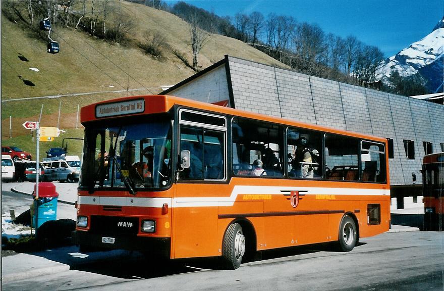 (104'928) - AS Engi - Nr. 8/GL 7708 - NAW/Hess (ex ZVB Zug Nr. 42) am 9. Mrz 2008 in Elm, Sportbahnen