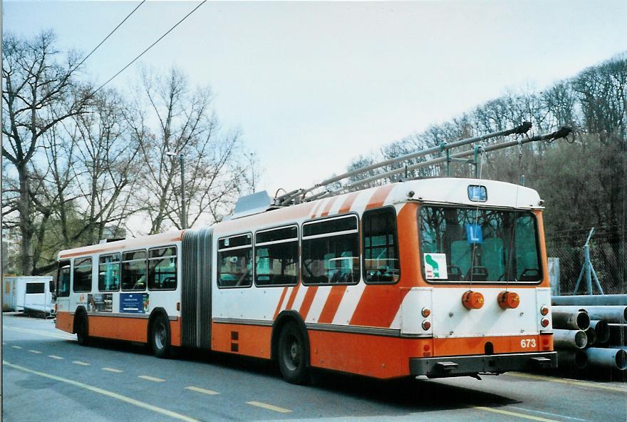 (105'132) - TPG Genve - Nr. 673 - Saurer/Hess Gelenktrolleybus am 15. Mrz 2008 in Genve, Dpt