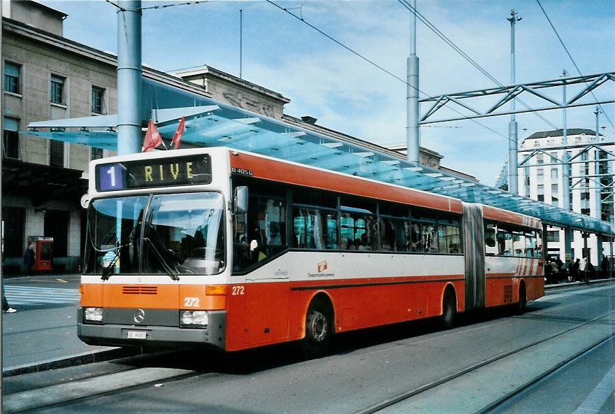 (105'223) - TPG Genve - Nr. 272/GE 96'083 - Mercedes am 15. Mrz 2008 beim Bahnhof Genve