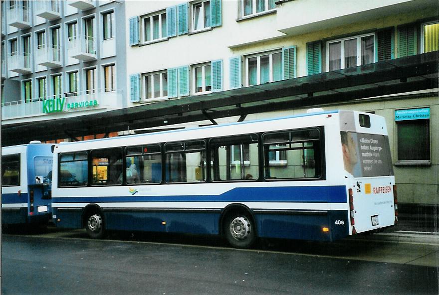 (105'322) - ZVB Zug - Nr. 406/ZG 82'546 - Lanz+Marti/Hess Personenanhnger (ex Nr. 106) am 17. Mrz 2008 beim Bahnhof Zug
