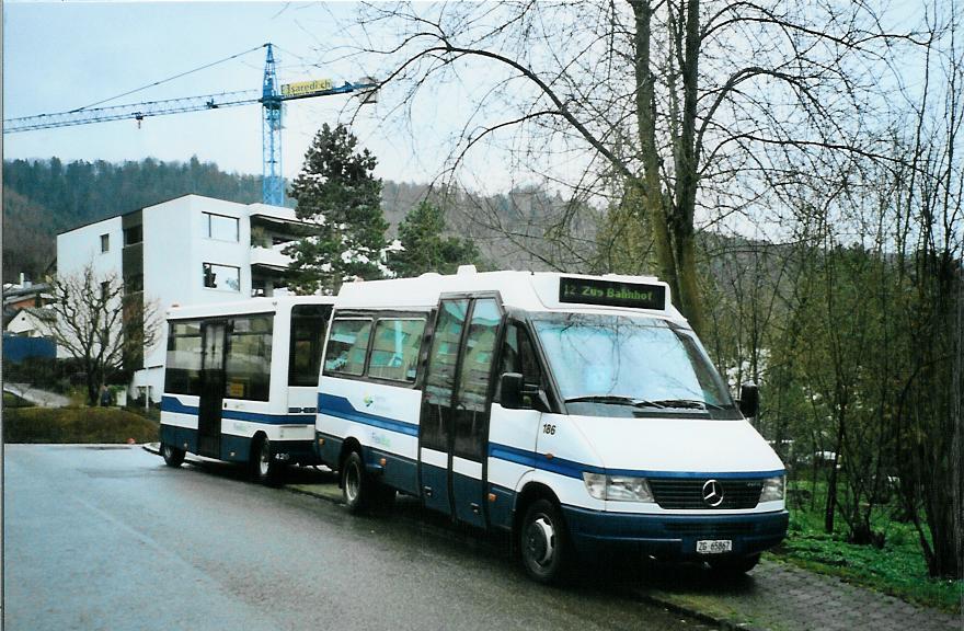 (105'419) - ZVB Zug - Nr. 186/ZG 65'867 - Mercedes (ex Nr. 129) am 17. Mrz 2008 in Zug, Gimenen
