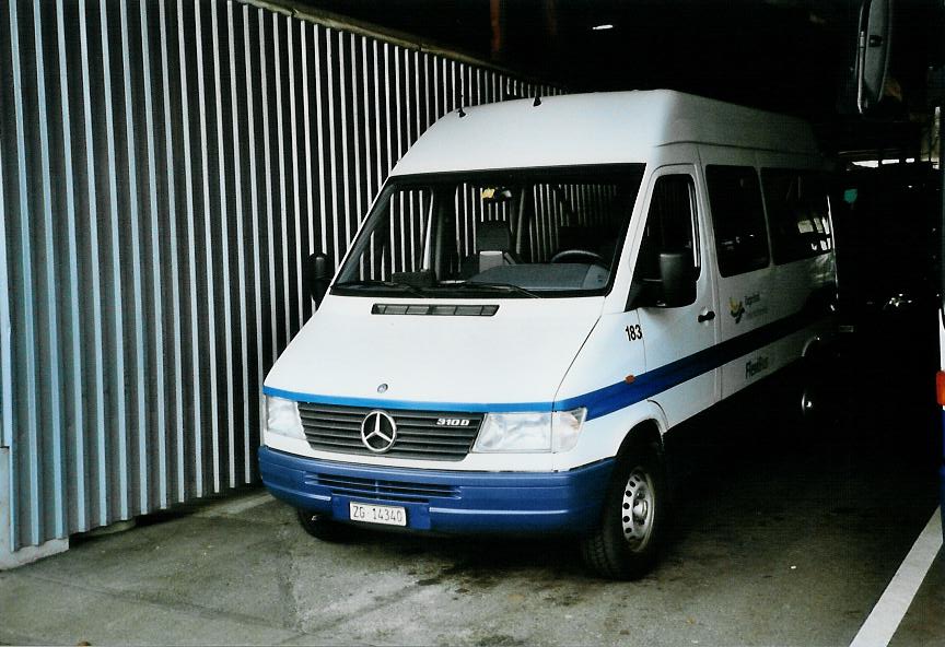 (106'118) - ZVB Zug - Nr. 183/ZG 14'340 - Mercedes (ex Nr. 126) am 31. Mrz 2008 in Zug, Garage