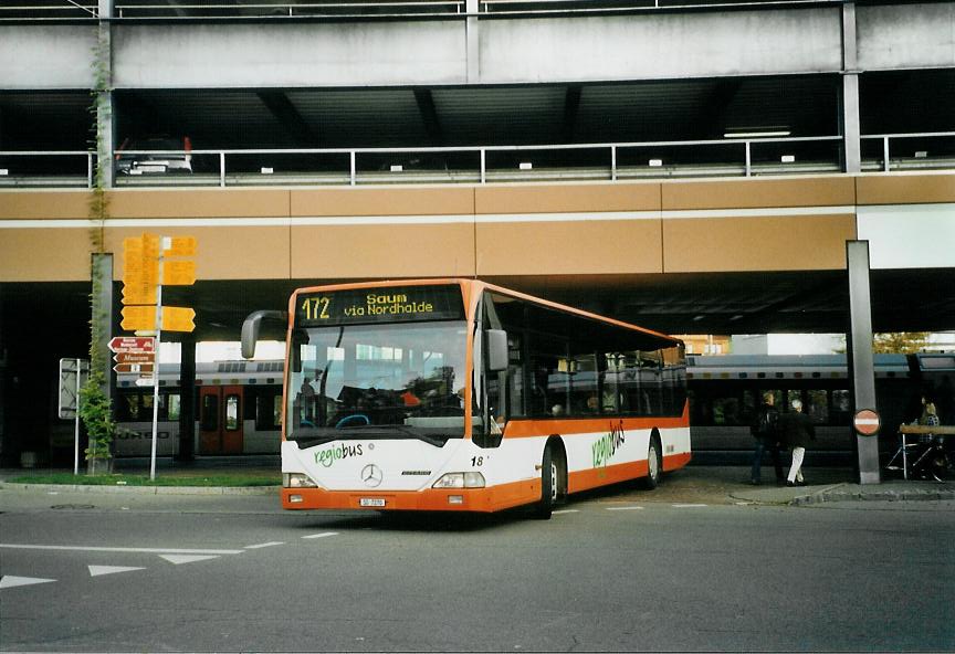 (111'523) - Regiobus, Gossau - Nr. 18/SG 7270 - Mercedes am 13. Oktober 2008 beim Bahnhof Herisau
