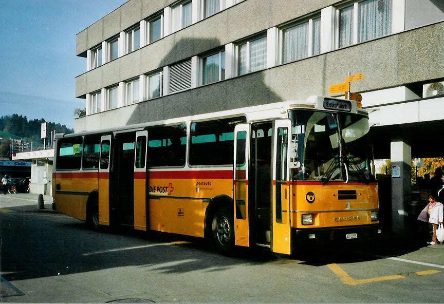 (111'729) - Amstein, Willisau - LU 15'555 - Saurer/R&J (ex Thepra, Stans Nr. 17; ex Gowa, Stans Nr. 17) am 26. Oktober 2008 beim Bahnhof Willisau