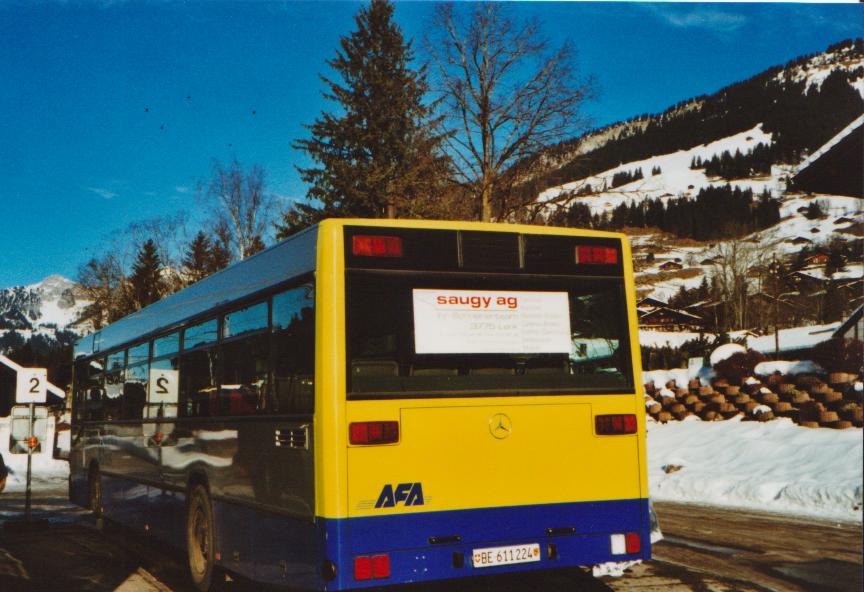(113'316) - AFA Adelboden - Nr. 53/BE 611'224 - Mercedes (ex VAG D-Freiburg Nr. 825) am 24. Dezember 2008 beim Bahnhof Lenk