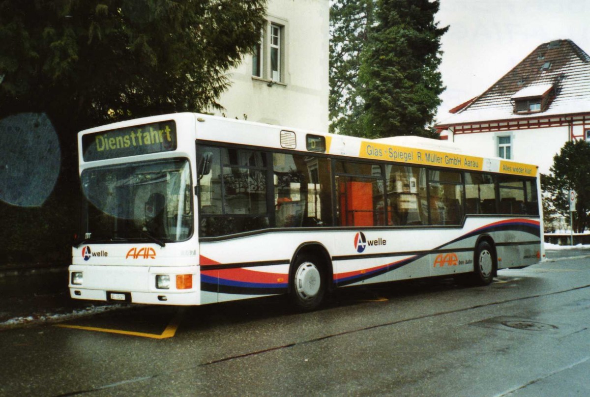 (114'436) - AAR bus+bahn, Aarau - Nr. 147/AG 15'247 - MAN am 17. Februar 2009 beim Bahnhof Aarau