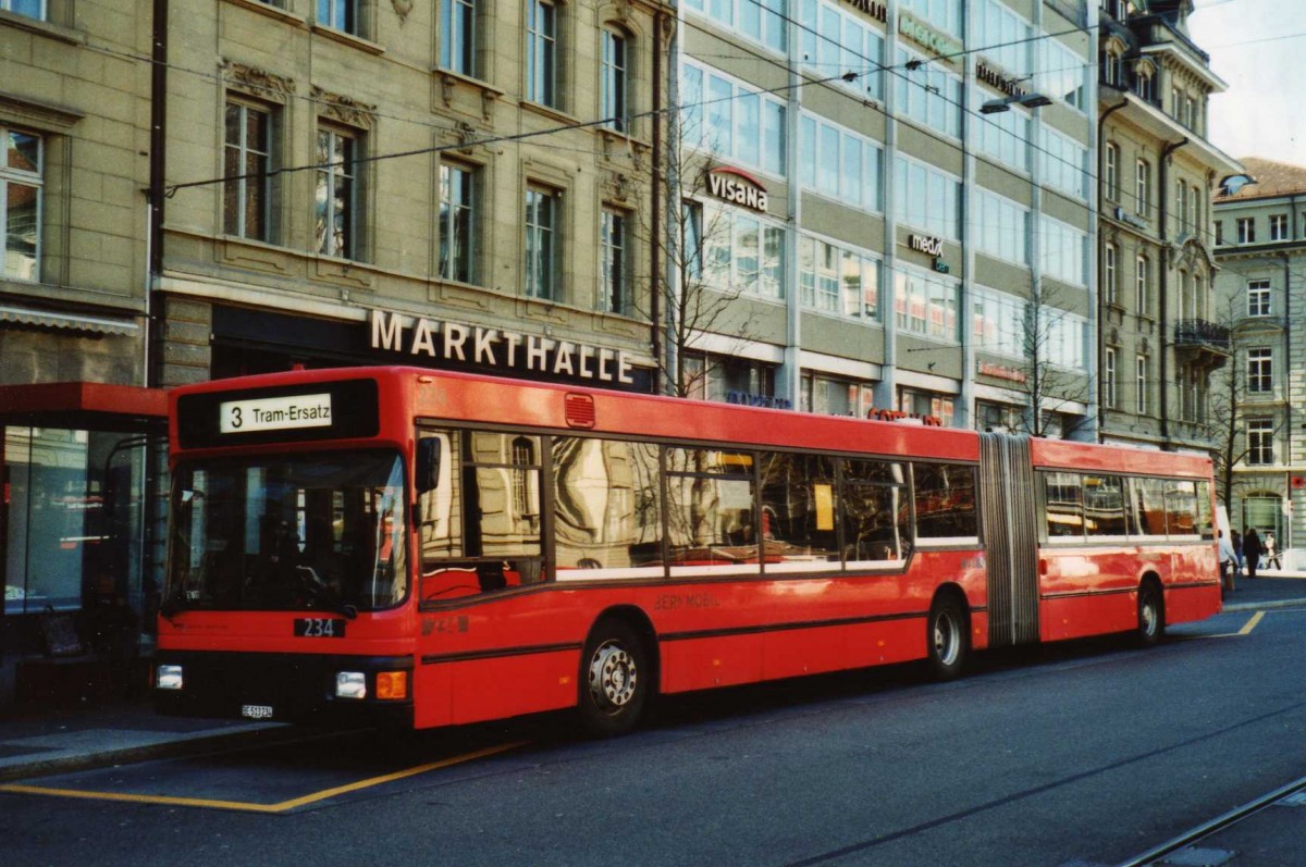 (115'209) - Bernmobil, Bern - Nr. 234/BE 513'234 - MAN am 16. Mrz 2009 beim Bahnhof Bern