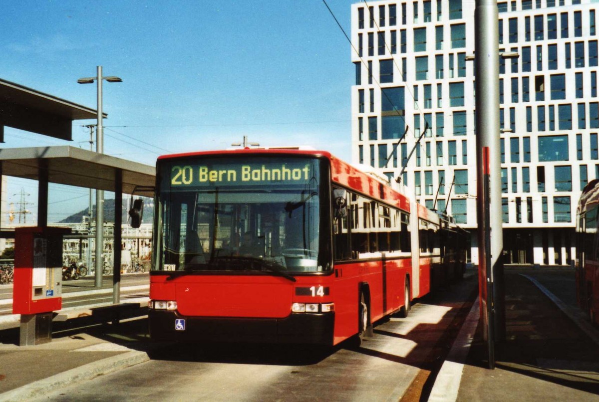 (115'233) - Bernmobil, Bern - Nr. 14 - NAW/Hess Gelenktrolleybus am 16. Mrz 2009 in Bern, Wankdorf