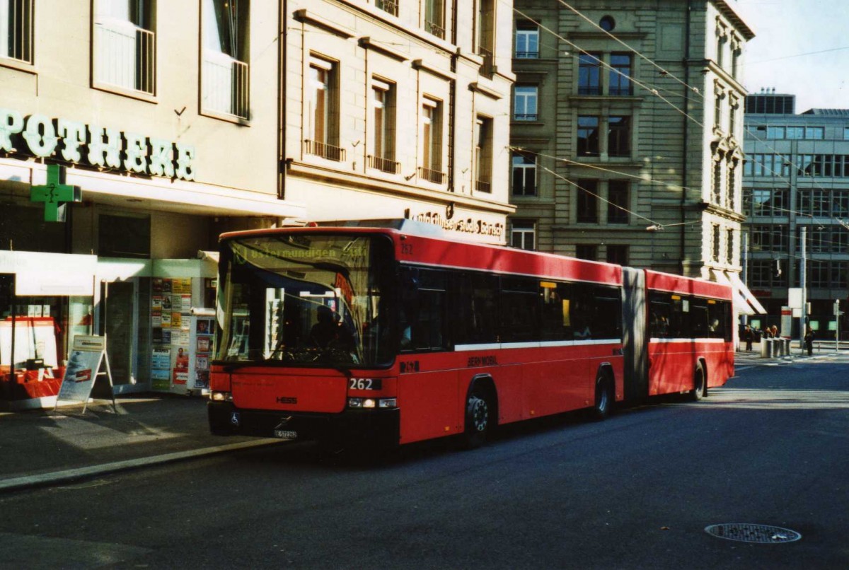 (115'307) - Bernmobil, Bern - Nr. 262/BE 572'262 - Volvo/Hess am 16. Mrz 2009 in Bern, Hirschengraben