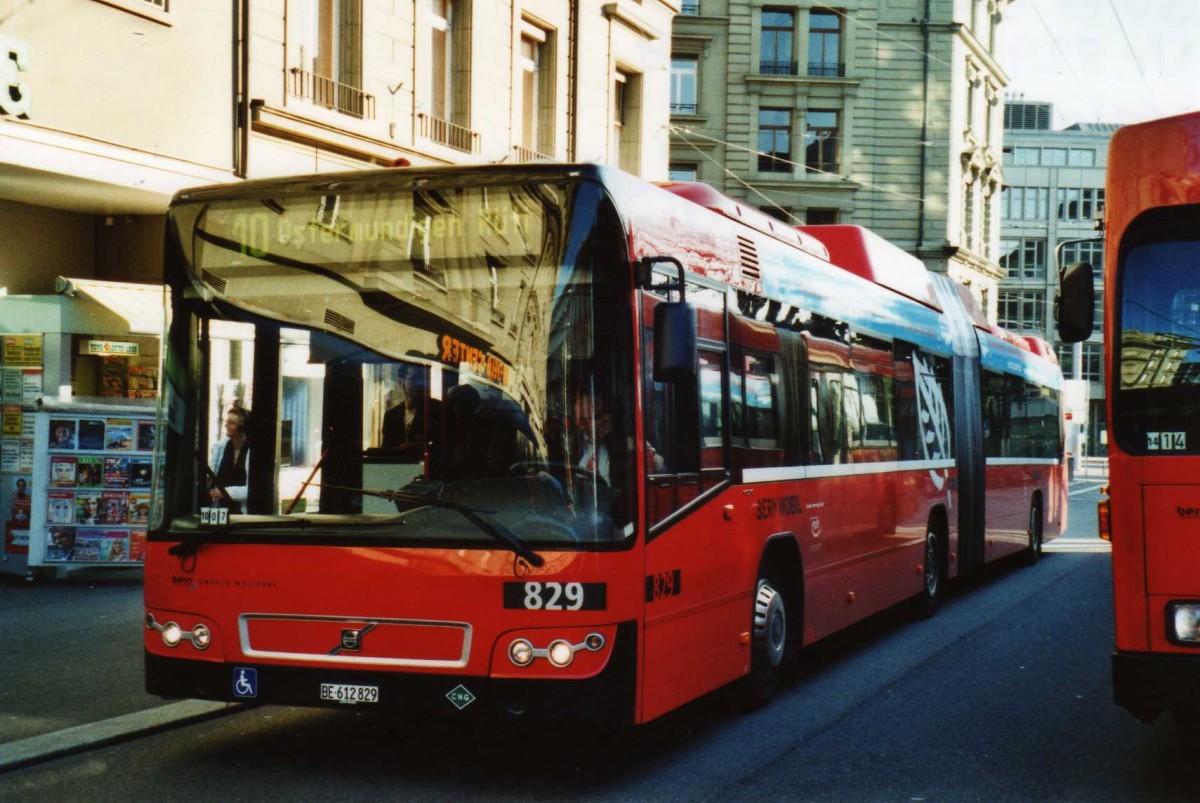 (115'318) - Bernmobil, Bern - Nr. 829/BE 612'829 - Volvo am 16. Mrz 2009 in Bern, Hirschengraben
