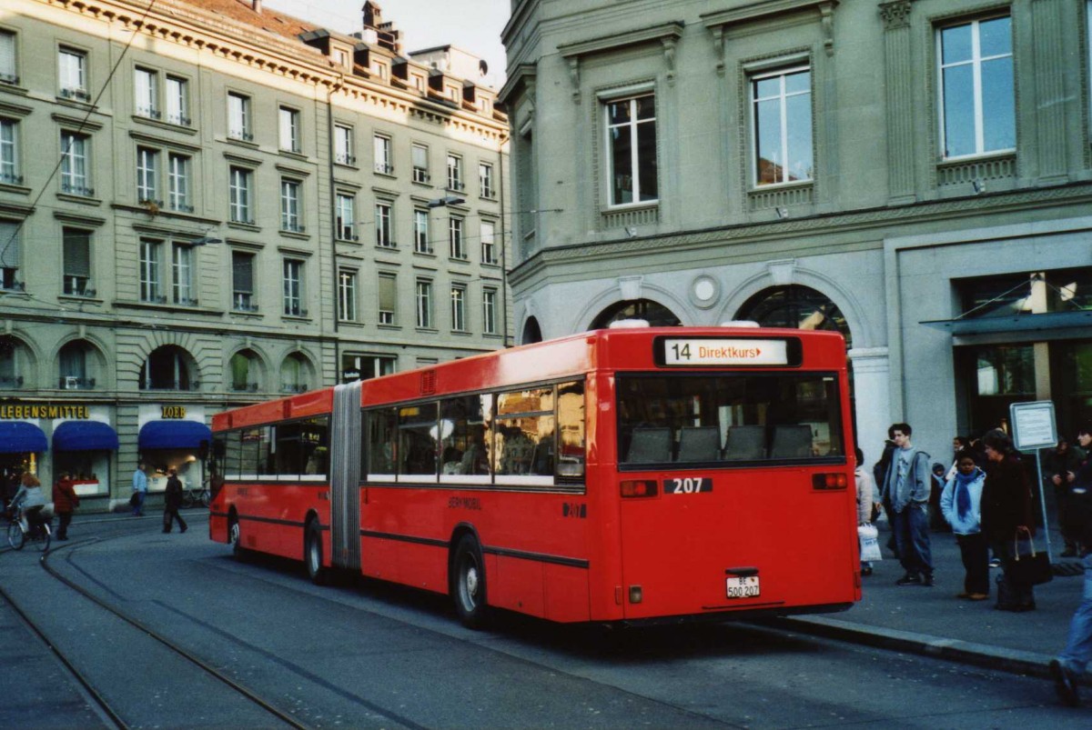 (115'327) - Bernmobil, Bern - Nr. 207/BE 500'207 - MAN am 16. Mrz 2009 in Bern, Hirschengraben