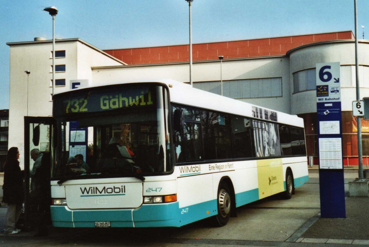 (115'334) - WilMobil, Wil - Nr. 247/SG 265'057 - Volvo/Hess (ex BOS Wil Nr. 5; ex BHW Wil Nr. 5) am 18. Mrz 2009 beim Bahnhof Wil