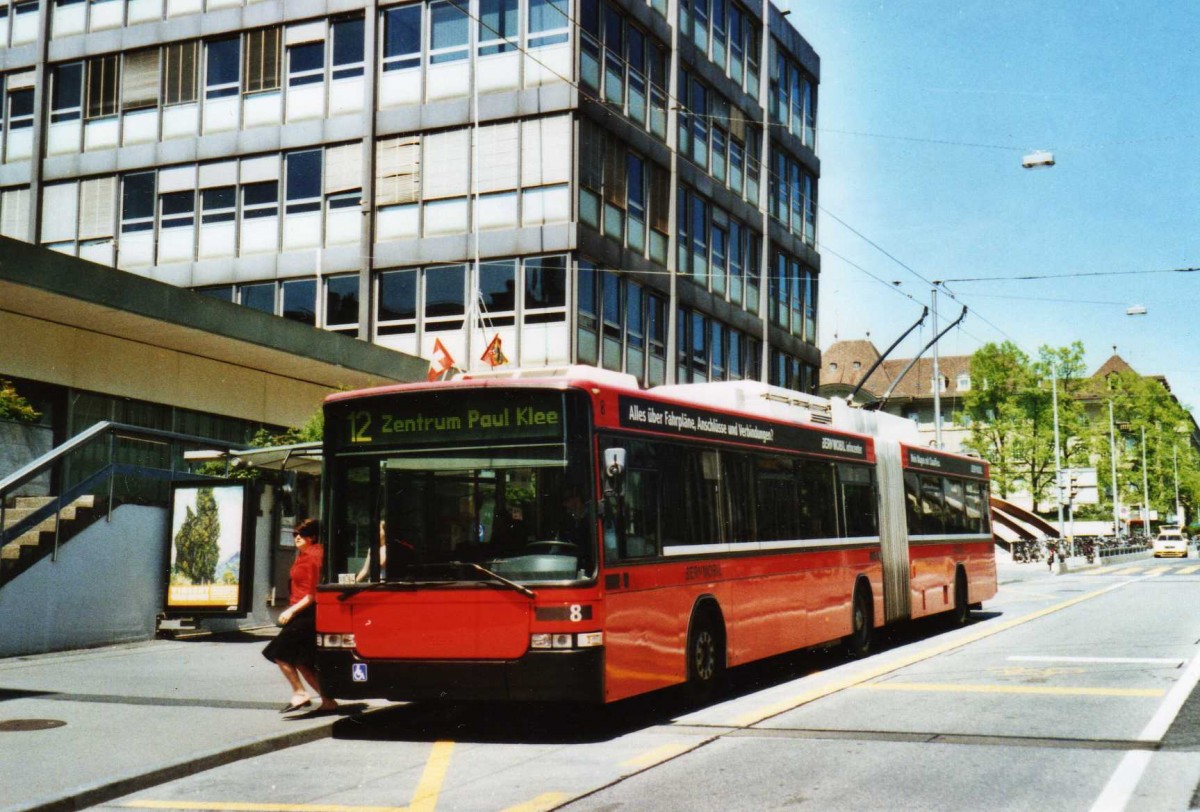 (116'304) - Bernmobil, Bern - Nr. 8 - NAW/Hess Gelenktrolleybus am 3. Mai 2009 in Bern, Schanzenstrasse