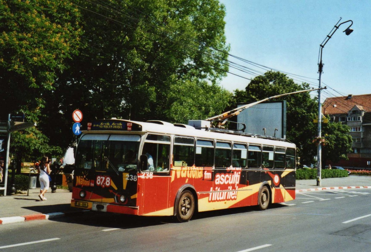 (116'725) - Tursib, Sibiu - Nr. 238/SB-0099 - FBW/Hess Trolleybus (ex TL Lausanne Nr. 704) am 27. Mai 2009 in Sibiu, Parcul Theretulu 