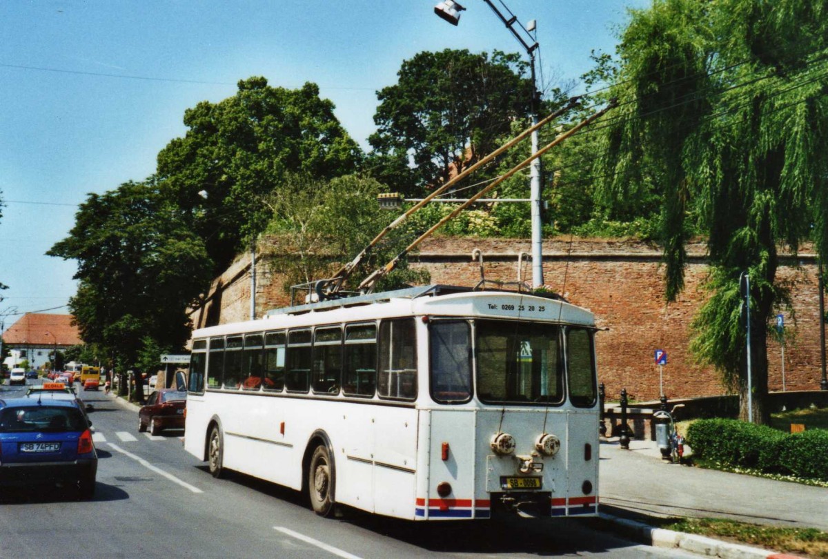 (116'805) - Tursib, Sibiu - Nr. 240/SB-0098 - FBW/Hess Trolleybus (ex TL Lausanne) am 27. Mai 2009 in Sibiu, Parcul Theretulu