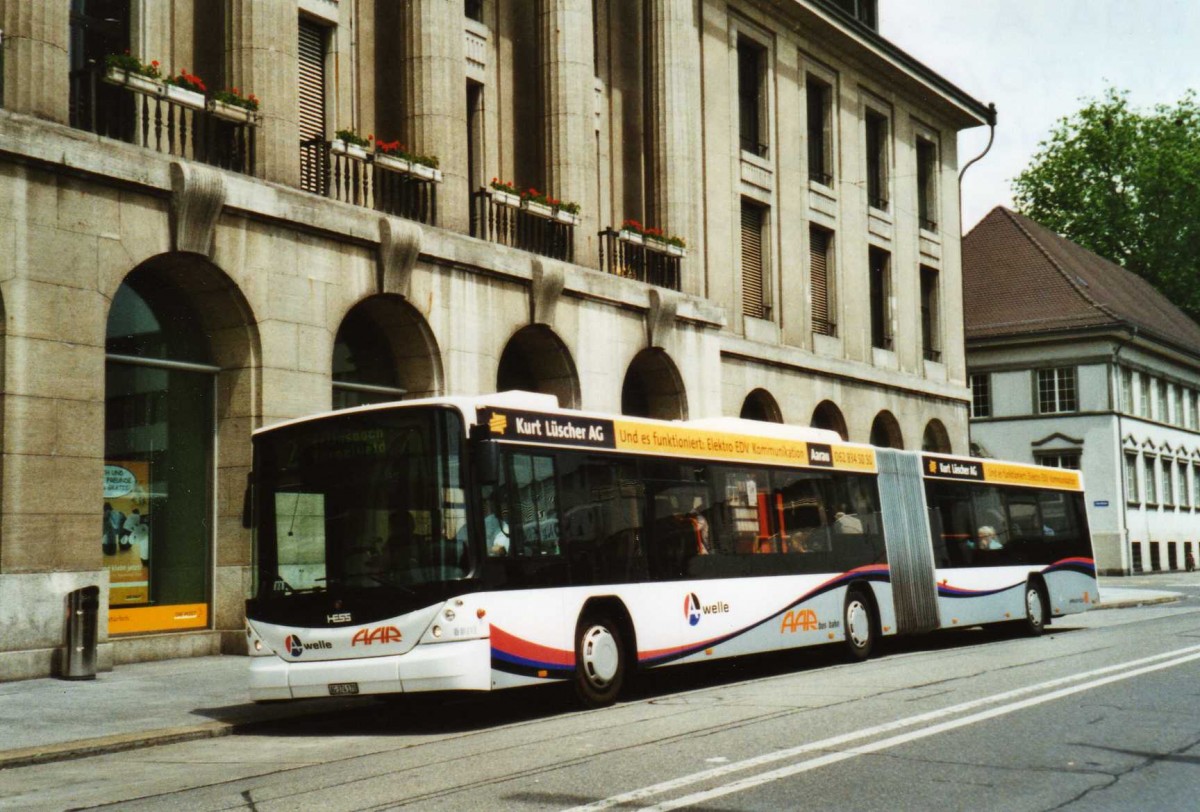 (117'436) - AAR bus+bahn, Aarau - Nr. 170/AG 374'170 - Scania/Hess am 8. Juni 2009 beim Bahnhof Aarau