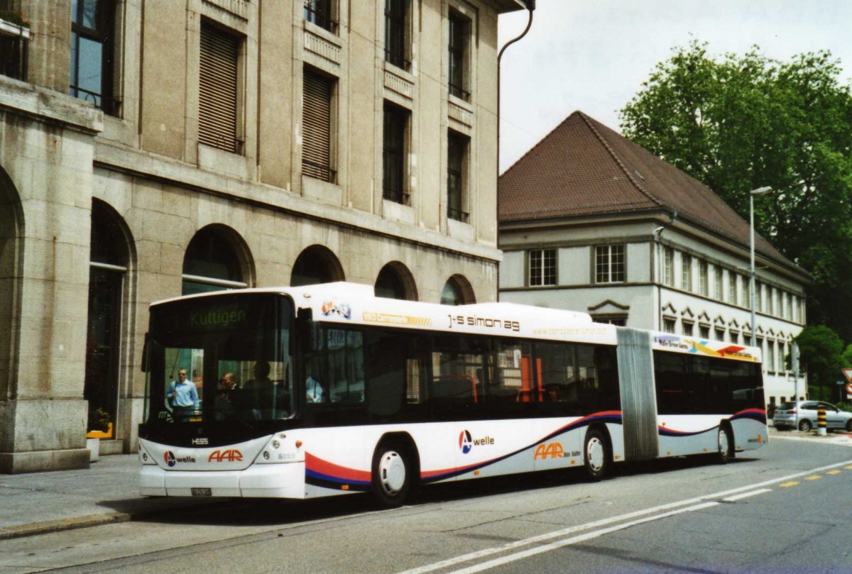 (117'437) - AAR bus+bahn, Aarau - Nr. 169/AG 374'169 - Scania/Hess am 8. Juni 2009 beim Bahnhof Aarau