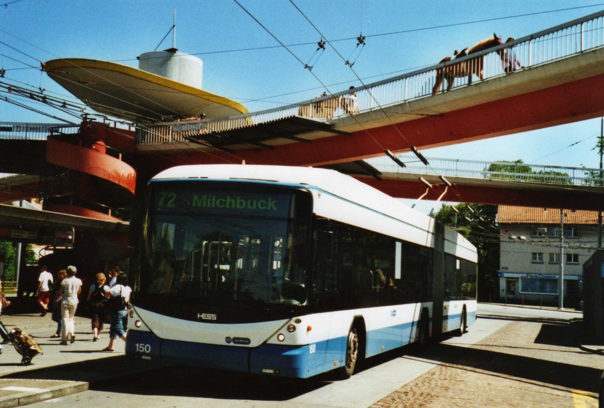(117'816) - VBZ Zrich - Nr. 150 - Hess/Hess Gelenktrolleybus am 17. Juni 2009 in Zrich, Bucheggplatz