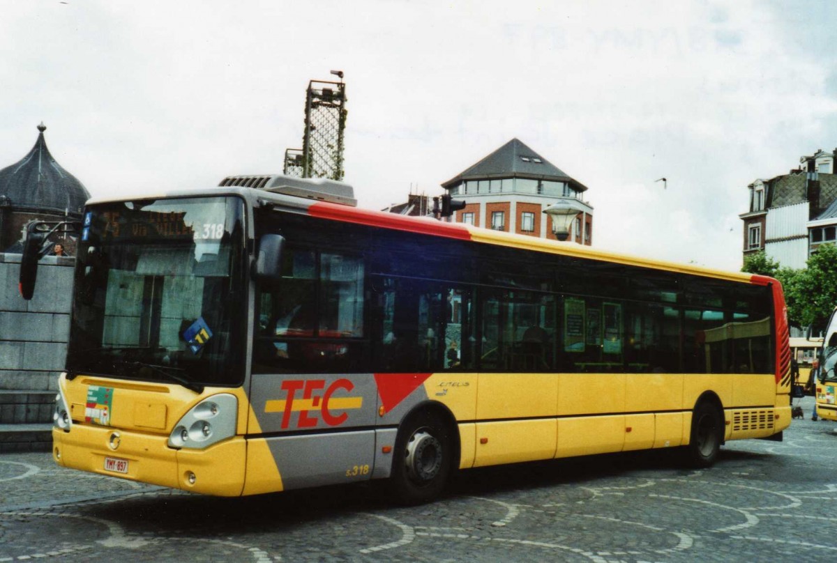 (118'711) - TEC Lige - Nr. 5.318/YMY-897 - Irisbus am 8. Juli 2009 in Lige, Place Saint-Laurent