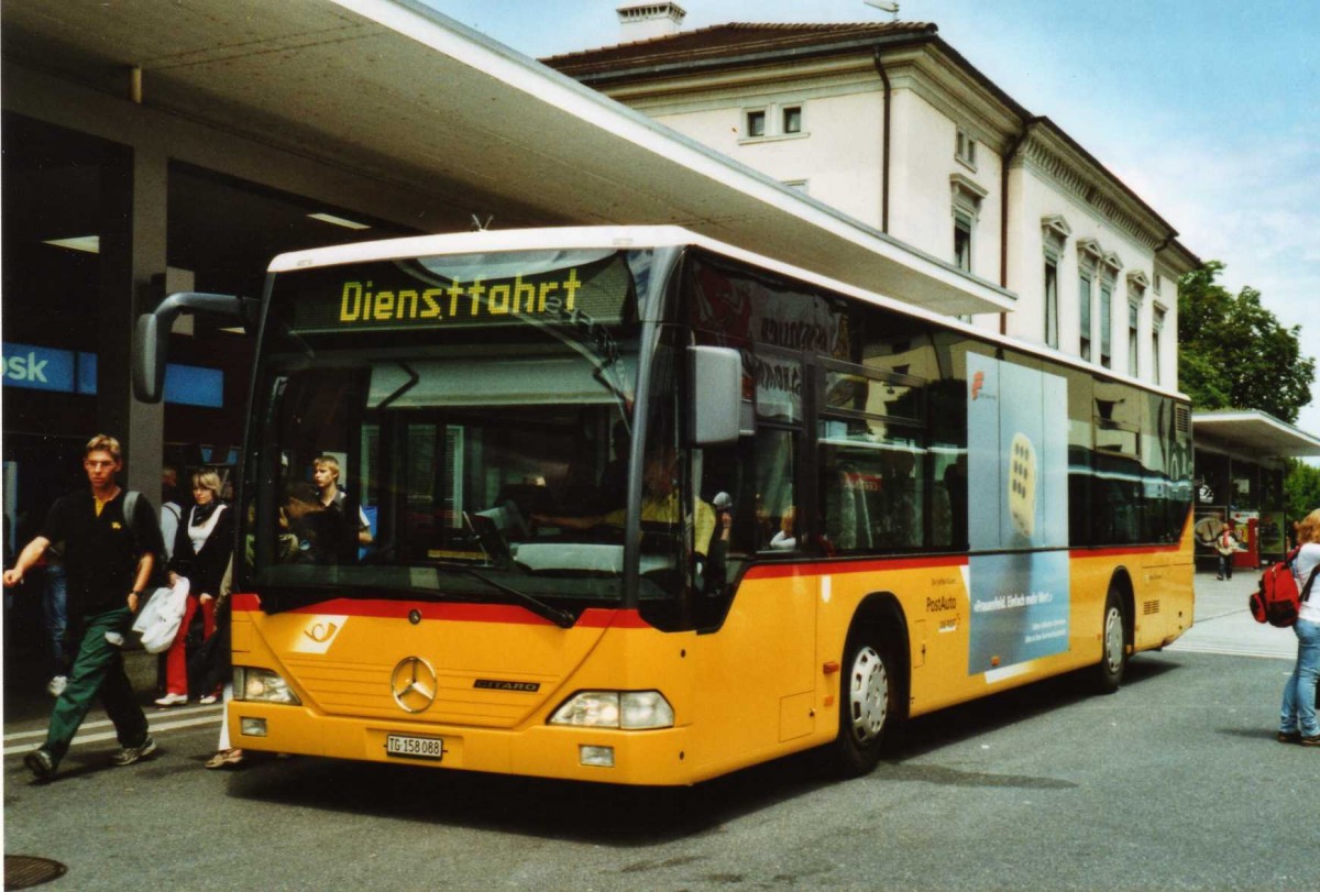 (118'932) - PostAuto Ostschweiz - Nr. 11/TG 158'088 - Mercedes (ex P 25'385) am 10. Juli 2009 beim Bahnhof Frauenfeld