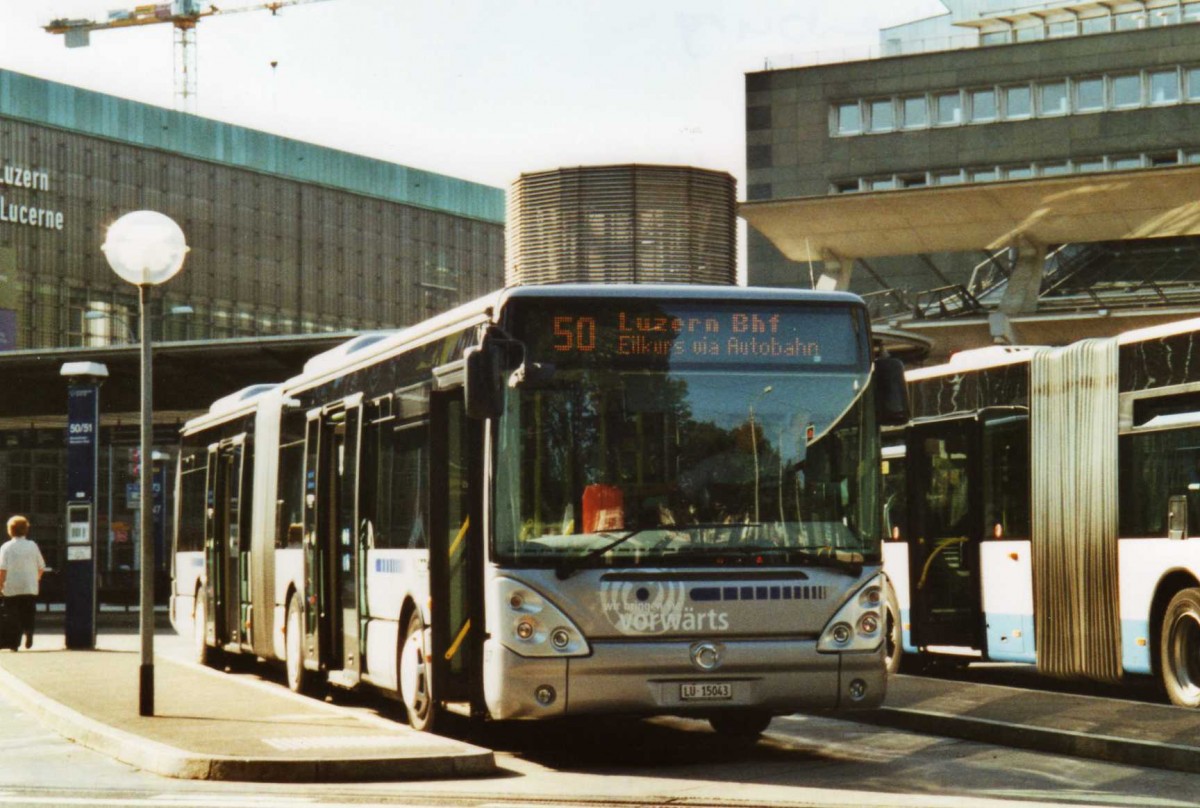 (119'720) - AAGR Rothenburg - Nr. 37/LU 15'043 - Irisbus am 15. August 2009 beim Bahnhof Luzern