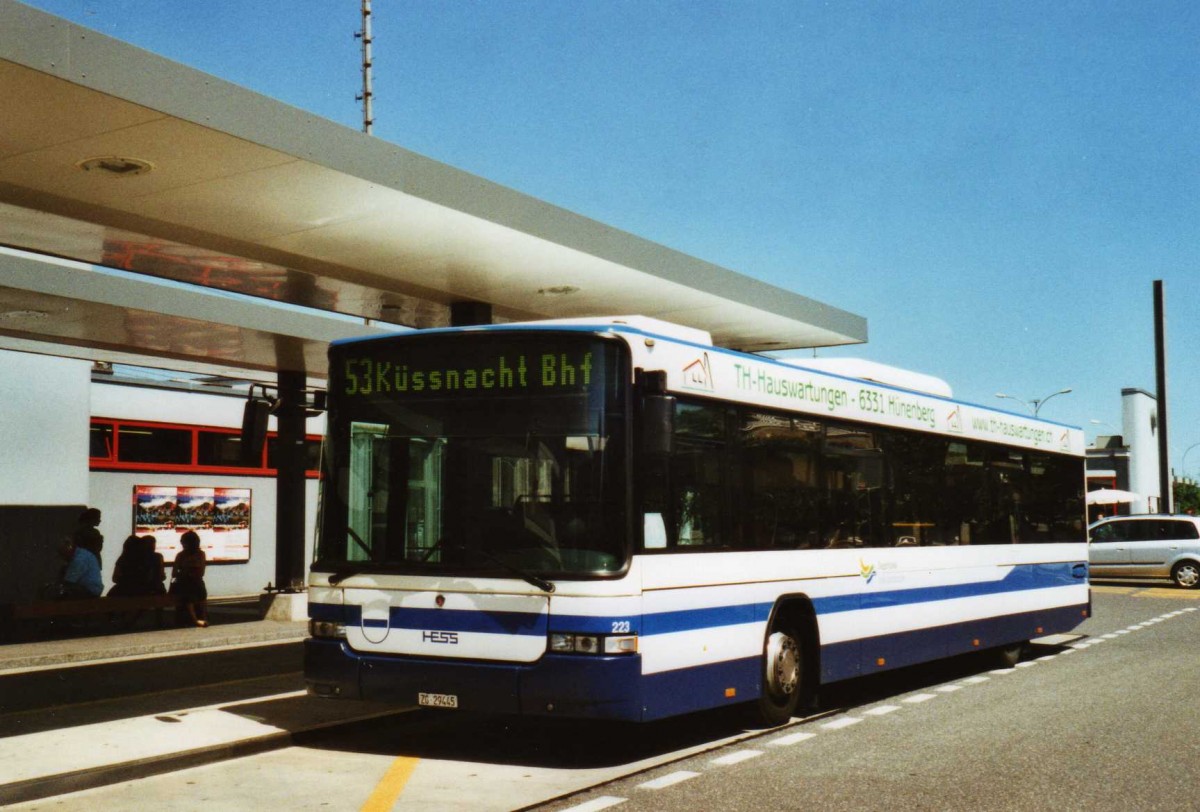 (120'018) - Odermatt, Rotkreuz - Nr. 223/ZG 29'445 - Scania/Hess am 15. August 2009 beim Bahnhof Rotkreuz