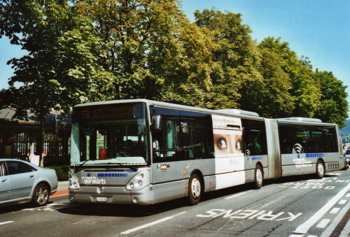 (120'025) - AAGR Rothenburg - Nr. 35/LU 160'096 - Irisbus am 15. August 2009 beim Bahnhof Luzern