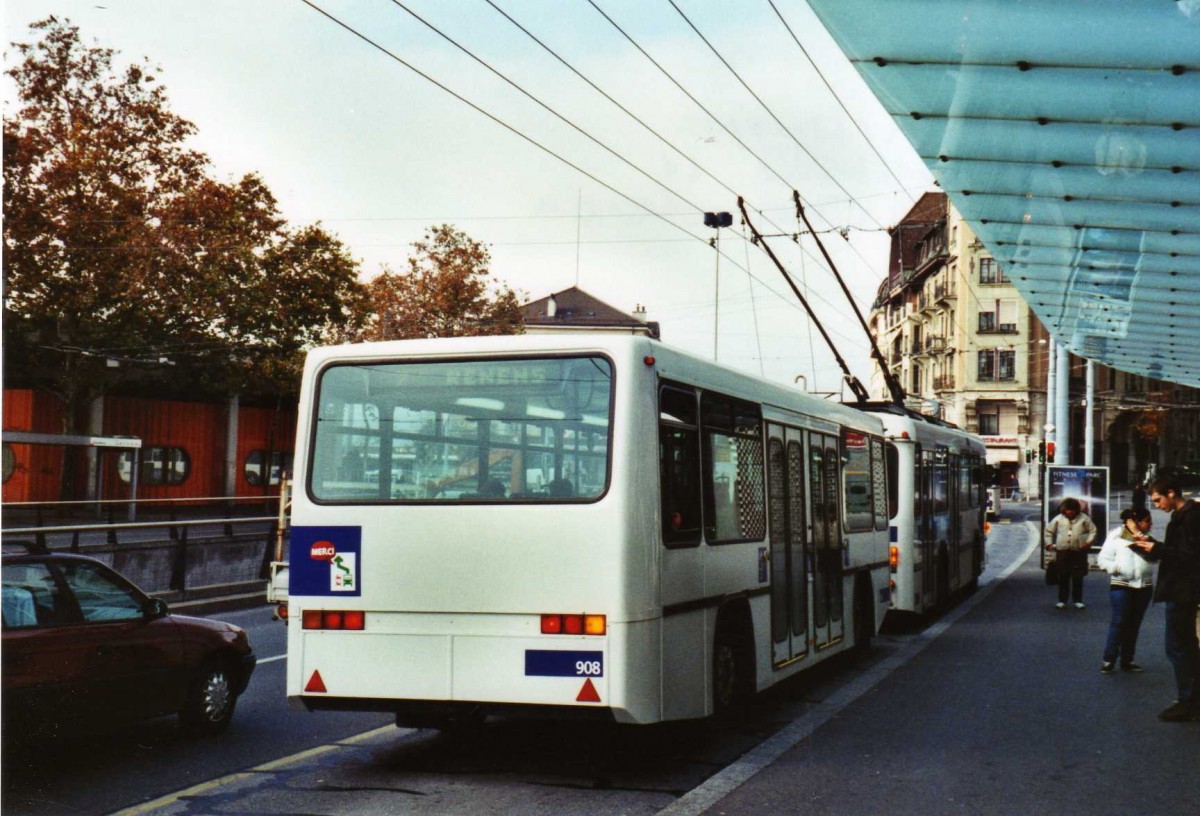 (122'320) - TL Lausanne - Nr. 908 - Lanz+Marti/Hess Personenanhnger am 19. November 2009 in Lausanne, Chauderon