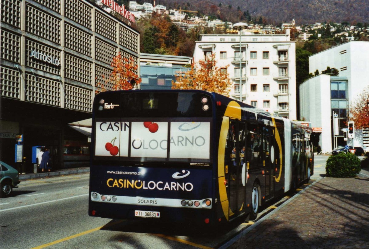 (122'427) - FART Locarno - Nr. 31/TI 36'831 - Solaris am 21. November 2009 beim Bahnhof Locarno