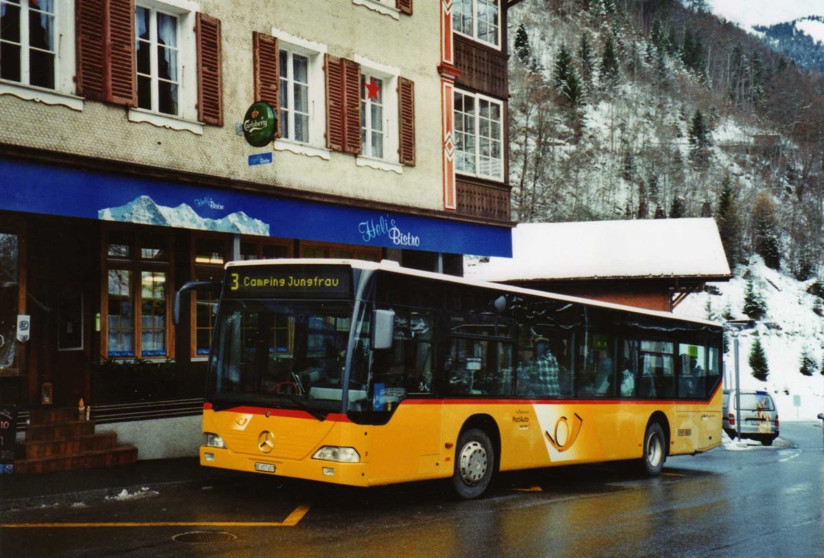 (123'135) - Schmocker, Stechelberg - Nr. 5/BE 657'457 - Mercedes (ex PostAuto Nordschweiz; ex P 25'227) am 22. Dezember 2009 in Lauterbrunnen, Postautostation
