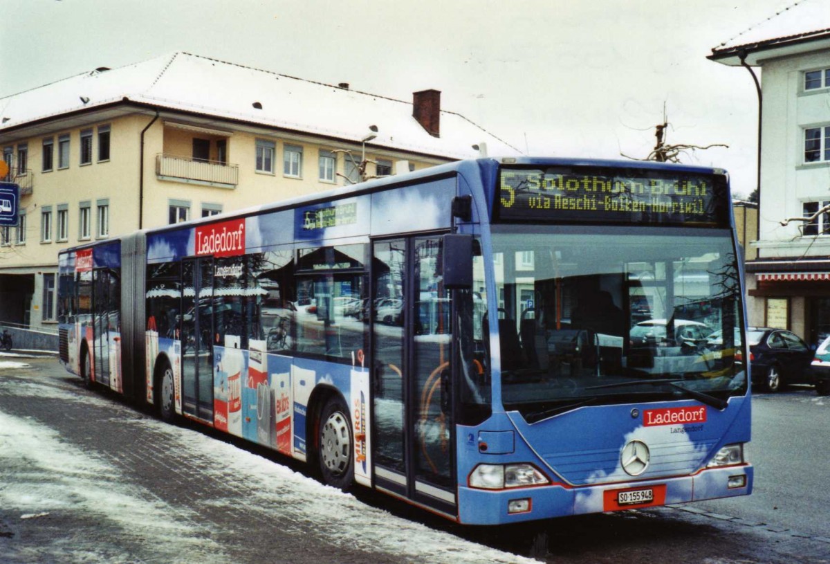 (124'129) - BSU Solothurn - Nr. 48/SO 155'948 - Mercedes am 11. Januar 2010 beim Bahnhof Herzogenbuchsee