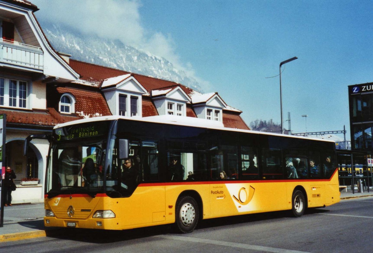 (124'603) - PostAuto Bern - BE 610'544 - Mercedes am 8. Mrz 2010 beim Bahnhof Interlaken Ost