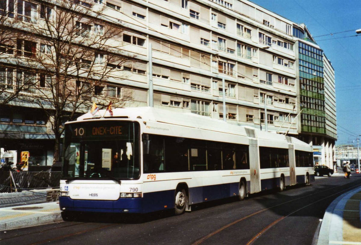 (125'005) - TPG Genve - Nr. 790 - Hess/Hess Doppelgelenktrolleybus am 13. Mrz 2010 in Genve, Coutance
