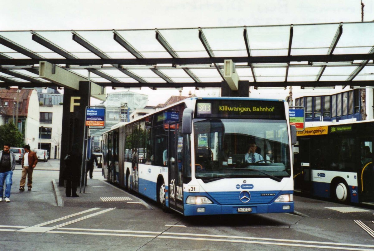 (125'404) - Limmat Bus, Dietikon - Nr. 31/ZH 737'231 - Mercedes am 14. April 2010 beim Bahnhof Dietikon