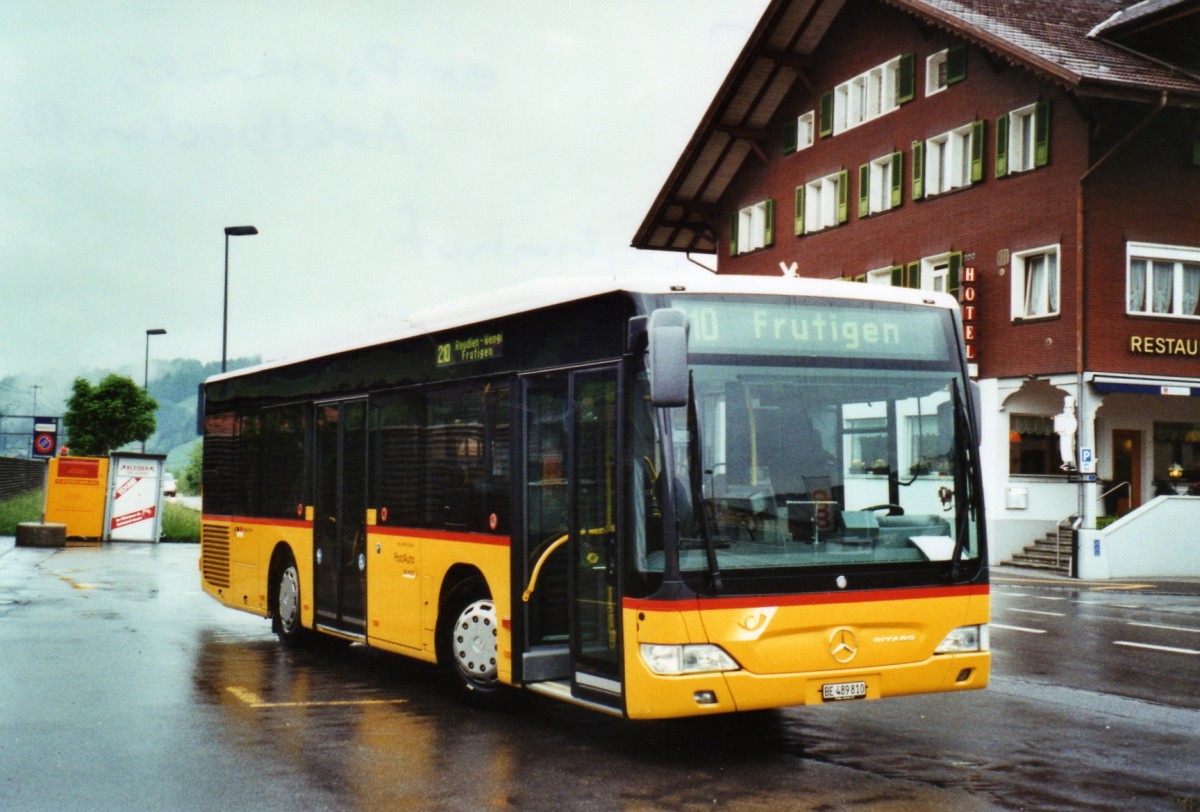 (126'532) - PostAuto Bern - BE 489'810 - Mercedes (ex Portenier, Adelboden Nr. 10) am 29. Mai 2010 beim Bahnhof Reichenbach