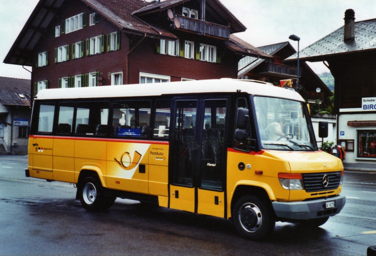 (126'601) - PostAuto Bern - BE 90'275 - Mercedes/Kusters (ex Portenier, Adelboden Nr. 7) am 29. Mai 2010 beim Bahnhof Reichenbach