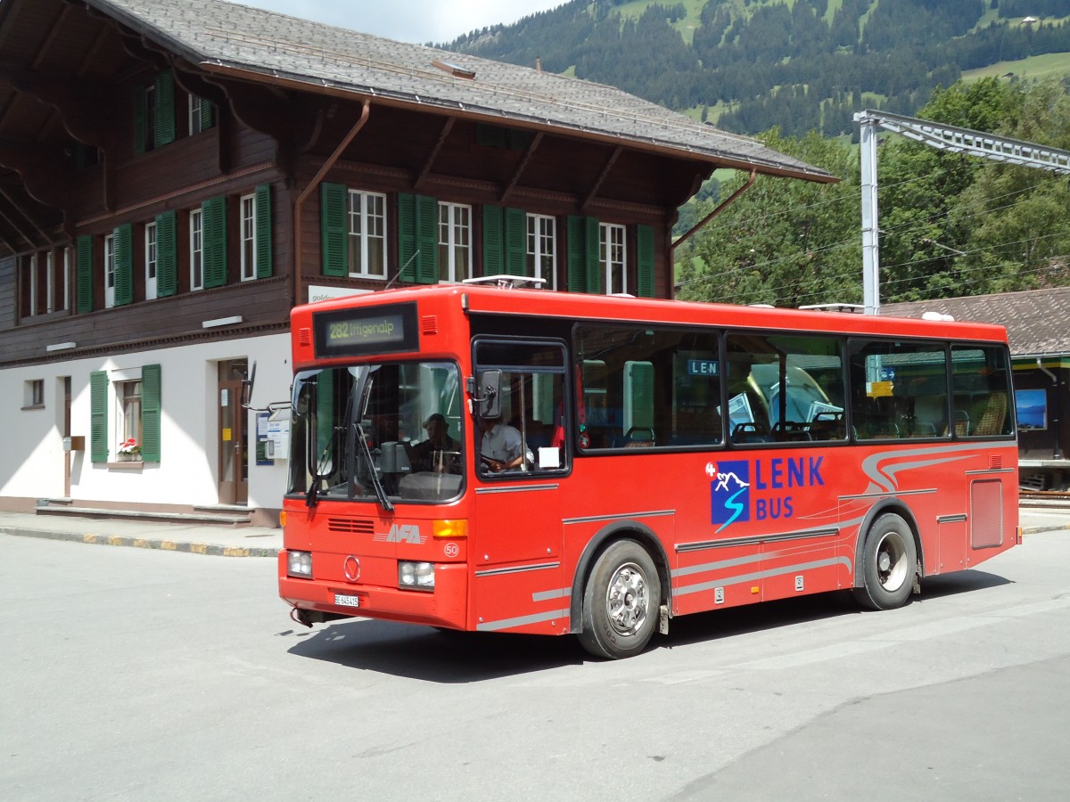 (128'055) - AFA Adelboden - Nr. 50/BE 645'415 - Vetter (ex AVG Grindelwald Nr. 21) am 25. Juli 2010 beim Bahnhof Lenk